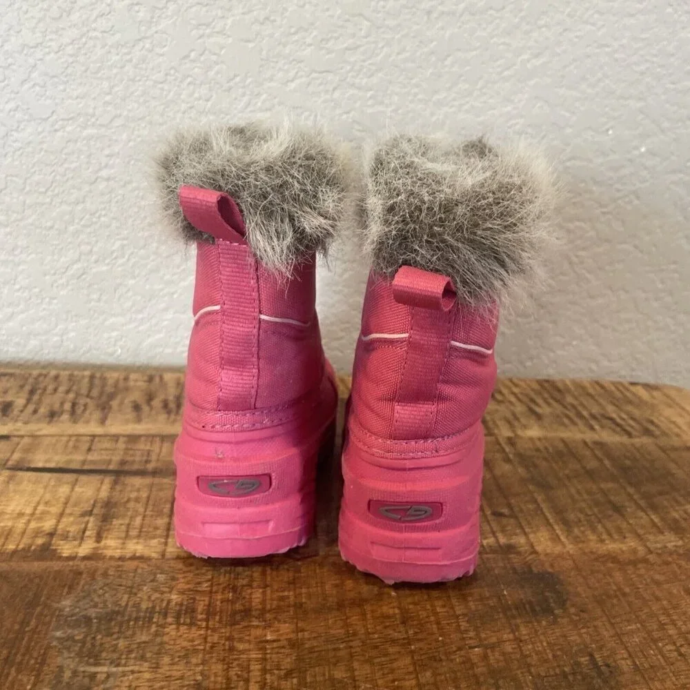 C9 Champion Toddler Girls Size 6 Pink Faux Fur Winter Snow Boots Thermolite